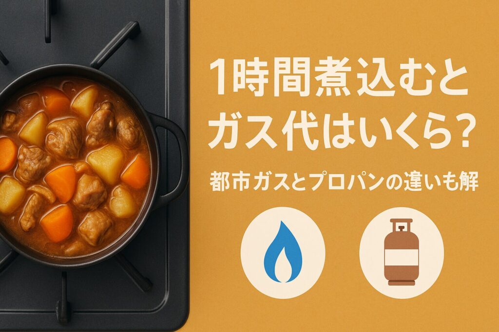 1時間煮込むとガス代はいくら?都市ガスとプロパンの違いも解説!