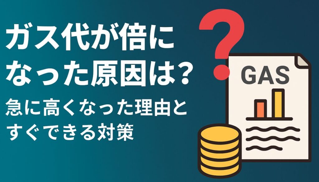 ガス代が倍になった原因は？急に高くなった理由とすぐできる対策！
