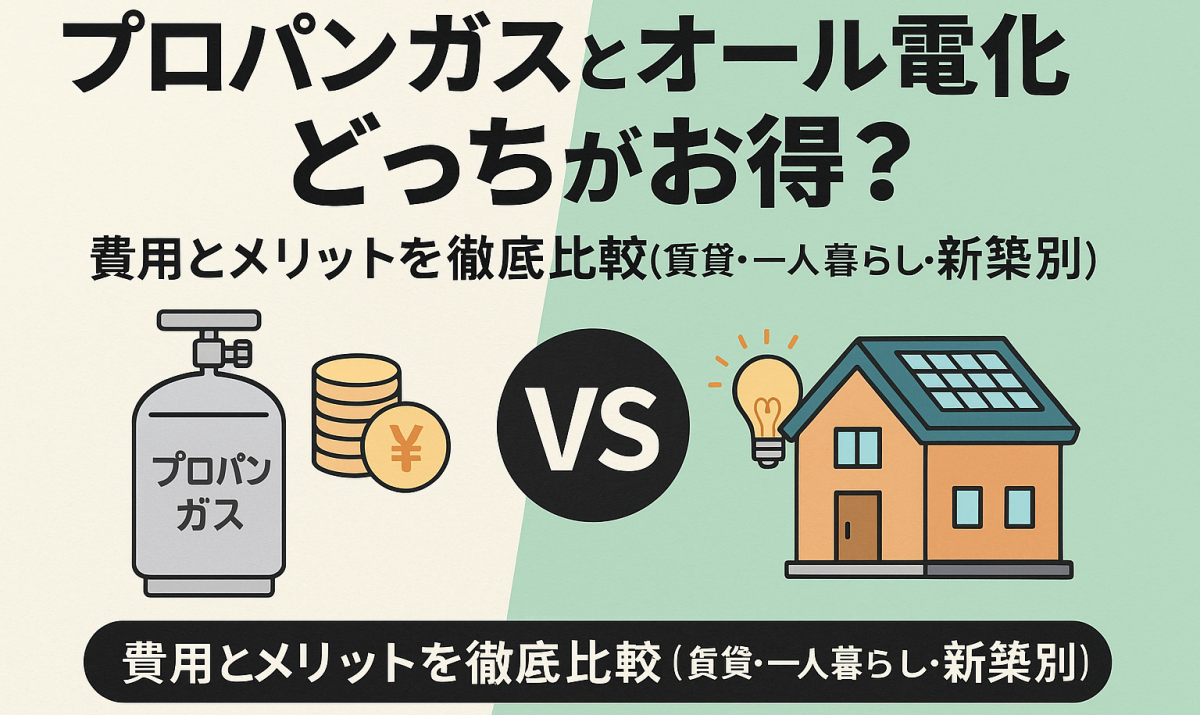 プロパンガスとオール電化どっちがお得？費用とメリットを徹底比較！（賃貸・一人暮らし・新築別）