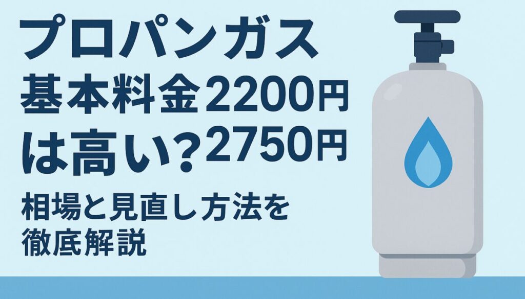 プロパンガス基本料金2200円2750円は高い？相場と見直し方法を徹底解説