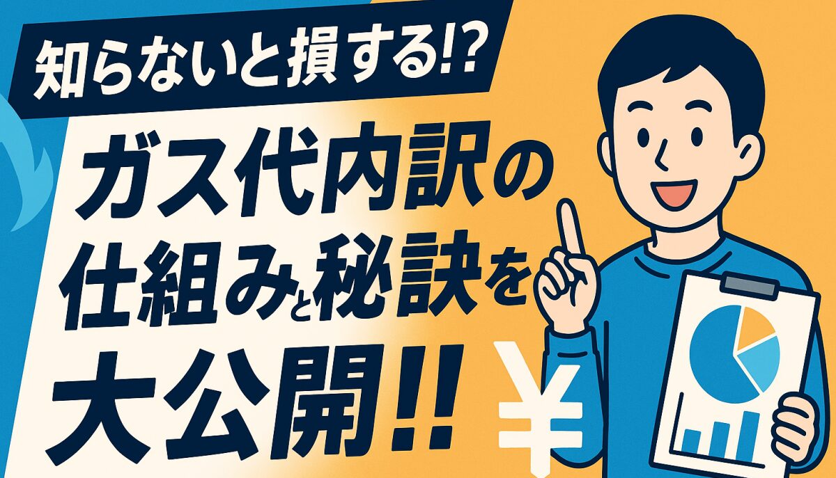 知らないと損する！？ガス代内訳の仕組みと節約の秘訣を大公開！！