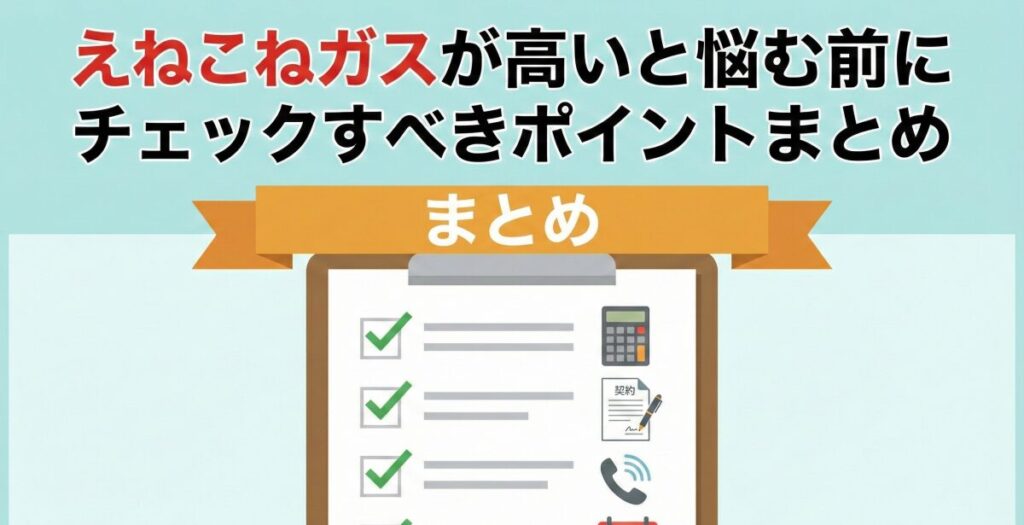 えねこねガスが高いと悩む前にチェックすべきポイントまとめ