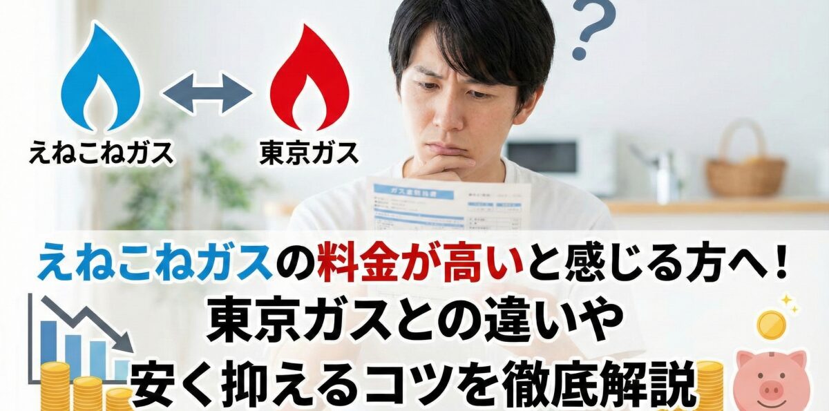 えねこねガスの料金が高いと感じる方へ！東京ガスとの違いや安く抑えるコツを徹底解説