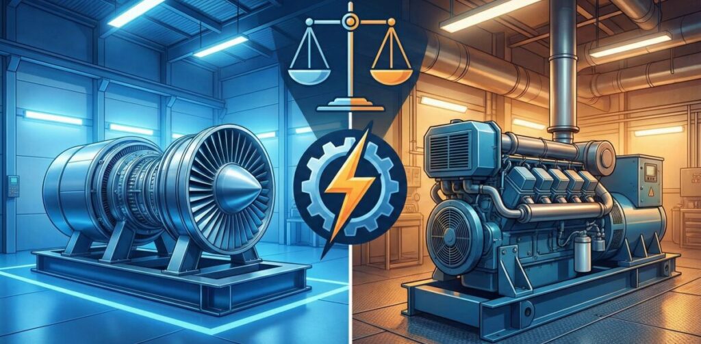 ガスタービンとディーゼルの比較で失敗しない！発電機選びのポイントを詳しく解説