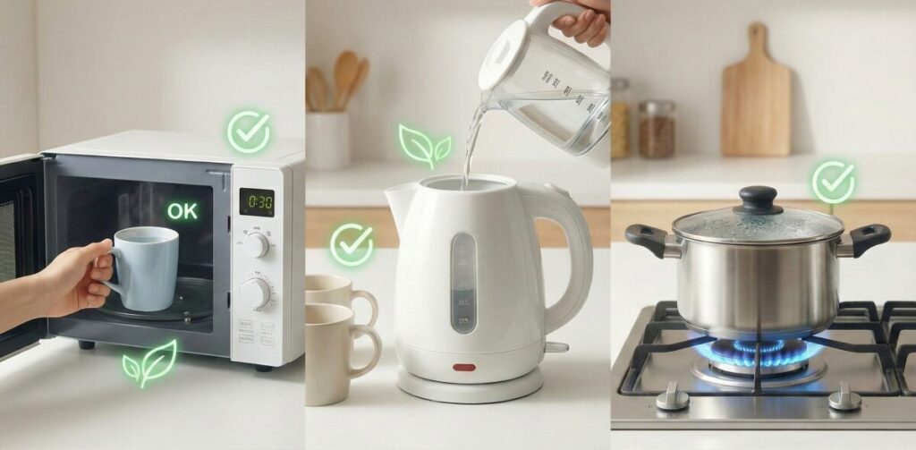 お湯を電子レンジやガスで賢く沸かす節約術