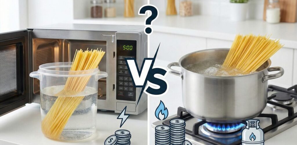 パスタをレンジやガスで茹でるならどっちが安い？節約の秘訣を徹